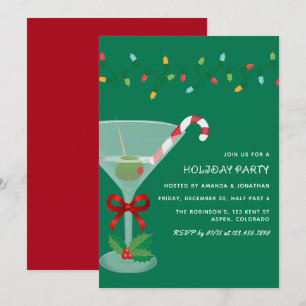 Klassische Weihnachts-Cocktailparty Einladung