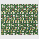 Klassische Weihnachts-Custom-Monogram-Ornamente Geschenkpapier (Flach)