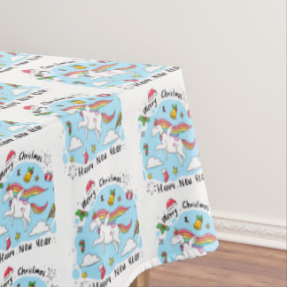 Klassische Weihnachts-Einhorn-Tischdecke Tischdecke