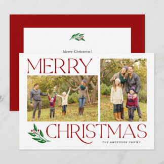 Klassische Weihnachts-Fotocollage Feiertagskarte