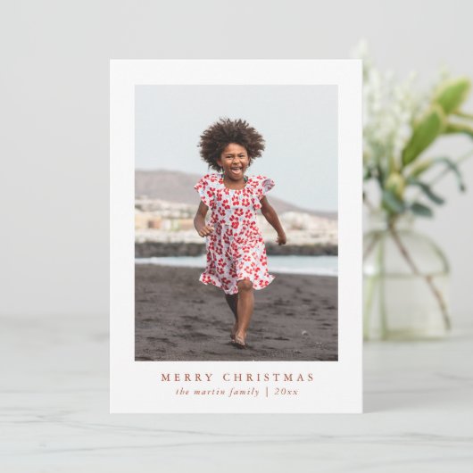 Klassische Weihnachts-Fotokarte Feiertagskarte (Stehend Vorderseite)