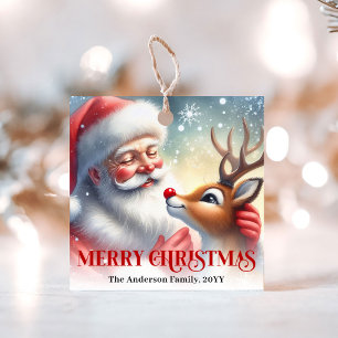 Klassische Weihnachts-Geschenkanhänger Santa Claus Geschenkanhänger
