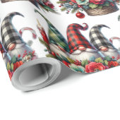 Klassische Weihnachts-Gnome-Kunst Geschenkpapier (Rolleneckpunkt)