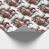 Klassische Weihnachts-Gnome-Kunst Geschenkpapier (Ecke)