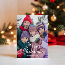 Klassische Weihnachts-Kalligrafie Familienfoto