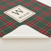 Klassische Weihnachts-Kariert Familienname Monogra Sherpadecke (3/4)