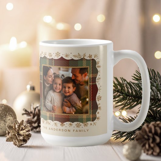 Klassische Weihnachts-Kariert Foto-Vorlage ID1141A Kaffeetasse
