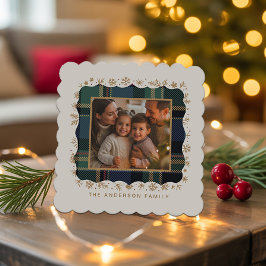 Klassische Weihnachts-Kariert Foto-Vorlage ID1141B Untersetzer