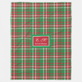 Klassische Weihnachts-Karo-Decke mit Monogramm zum Fleecedecke (Vorderseite)