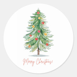 Klassische Weihnachts-Wasserfarben-Sticker Runder Aufkleber