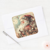 Klassische Weihnachts-Weihnachtsaufkleber Quadratischer Aufkleber (Umschlag)