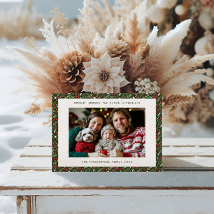 Klassische Weihnachts-Weihnachtsfamilie Fotokarte Feiertagskarte