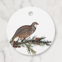 Klassische Weihnachts-Winter-Partridge-Bird-Gesche Geschenkanhänger