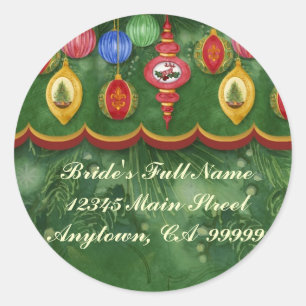 Klassische Weihnachtsadressen-Aufkleber Runder Aufkleber