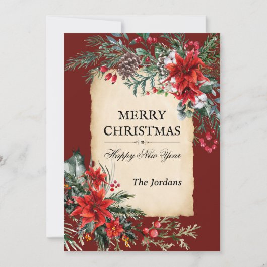 Klassische Weihnachtsbäckerkarte Feiertagskarte (Vorderseite)