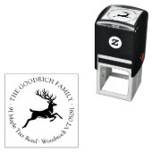 Klassische Weihnachtsbaum-Runde Rücksendeadresse Permastempel (Beispiel)