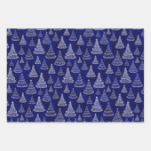 Klassische Weihnachtsbaumen Sparkle Muster Geschenkpapier Set (Vorderseite 2)