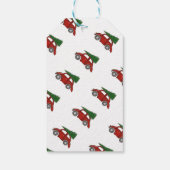 Klassische Weihnachtsbaumfamilie Geschenkanhänger (Rückseite)