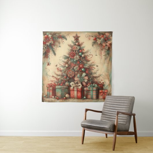 Klassische Weihnachtsbaumtapestry Wandteppich (Beispiel)