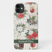 Klassische Weihnachtsbaumwolle in Rot und Weiß Case-Mate iPhone Hülle (Rückseite)