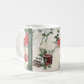 Klassische Weihnachtsbaumwolle in Rot und Weiß Kaffeetasse (Vorderseite Links)