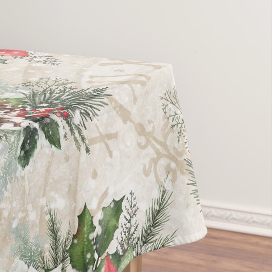 Klassische Weihnachtsbaumwolle in Rot und Weiß Tischdecke (Beispiel)