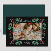 Klassische Weihnachtsbilderkarte Feiertagskarte (Vorne/Hinten)