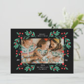 Klassische Weihnachtsbilderkarte Feiertagskarte (Stehend Vorderseite)