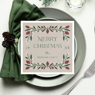 Klassische Weihnachtsblumen Personalisiert Serviette