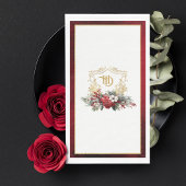 Klassische Weihnachtsblumenfeier Mongram Wedding Serviette