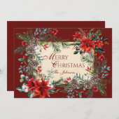 Klassische Weihnachtsblüte Feiertagskarte (Vorne/Hinten)