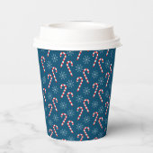 Klassische Weihnachtscreme Canes Blue Paper Cups Pappbecher (Rückseite)