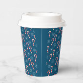 Klassische Weihnachtscreme Canes Blue Paper Cups Pappbecher (Rechts)