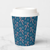 Klassische Weihnachtscreme Canes Blue Paper Cups Pappbecher (Vorderseite)
