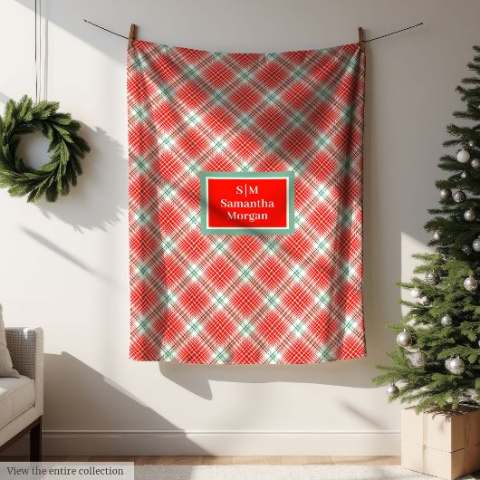 Klassische Weihnachtsdecke Chic Monogramm-Stil Fleecedecke