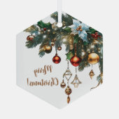 Klassische Weihnachtsdekoration Ornament Aus Glas (Rückseite)