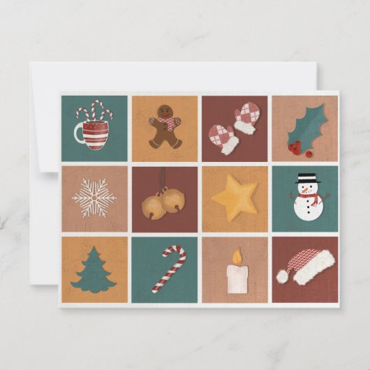 Klassische Weihnachtsdekorationen Feiertagskarte (Vorderseite)