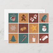 Klassische Weihnachtsdekorationen Feiertagspostkarte (Vorne/Hinten)