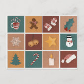 Klassische Weihnachtsdekorationen Feiertagspostkarte (Vorderseite)