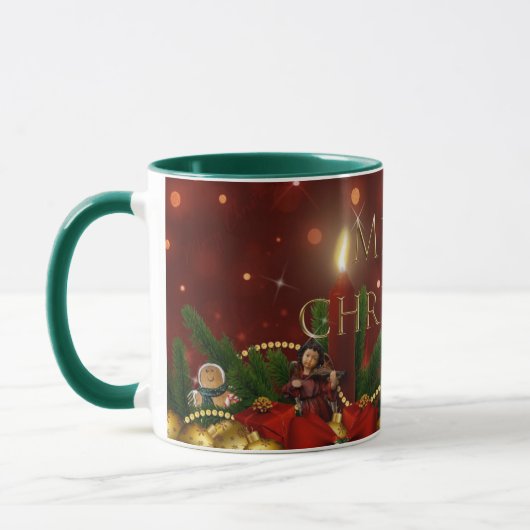 Klassische Weihnachtsdekorationen mit Rot und Gold Tasse (Links)