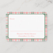 Klassische Weihnachtsdusche für Frauen Begleitkarte (Rückseite)