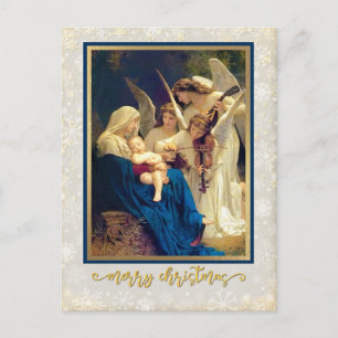 Klassische Weihnachtsengel-Musik "Frohe Weihnachte Feiertagspostkarte