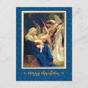 Klassische Weihnachtsengel-Musik "Frohe Weihnachte Feiertagspostkarte