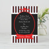 Klassische Weihnachtsessen-Party Einladung (Stehend Vorderseite)