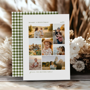 Klassische Weihnachtsfamilie Sieben FotoCollage Feiertagskarte