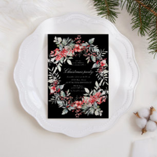 Klassische Weihnachtsfeier-Beeren Einladung