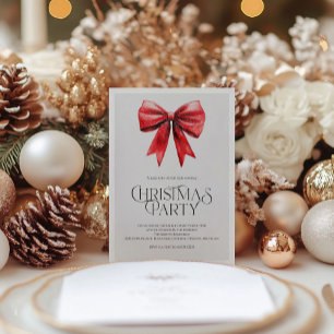 Klassische Weihnachtsfeier-Einladung mit roter Sch Feiertagskarte