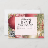 Klassische Weihnachtsfeier mit romantischem Foto RSVP Karte (Vorderseite)