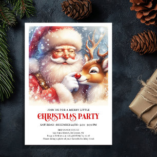 Klassische Weihnachtsfeier von Santa Rudolph am He Einladung