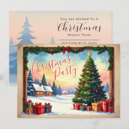 Klassische Weihnachtsfeiertage-Party Einladung
